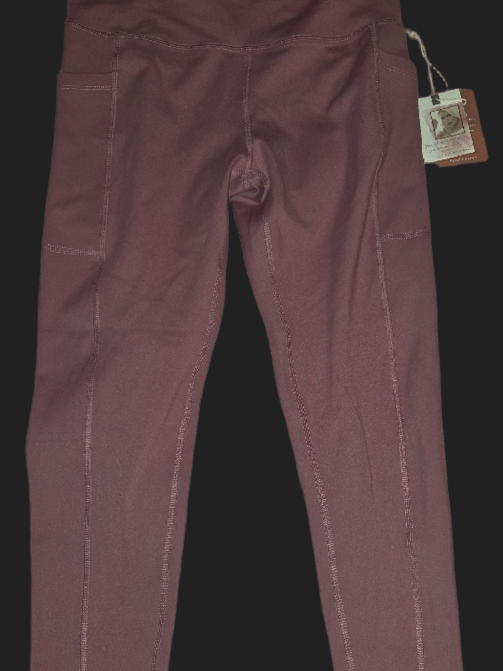 Mauve High-Waist Active Leggings with Side Pockets
